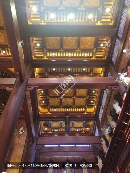 唐式古建筑寺廟吊頂裝修設計