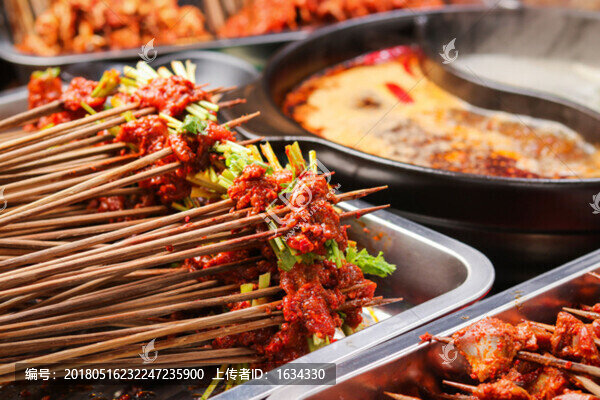 串串香串串涮品牛肉卷芹菜