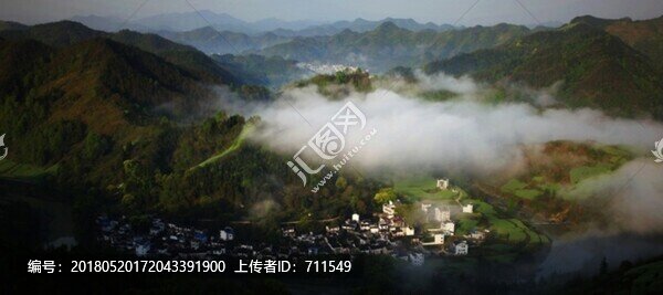 云海,山村,石潭風光