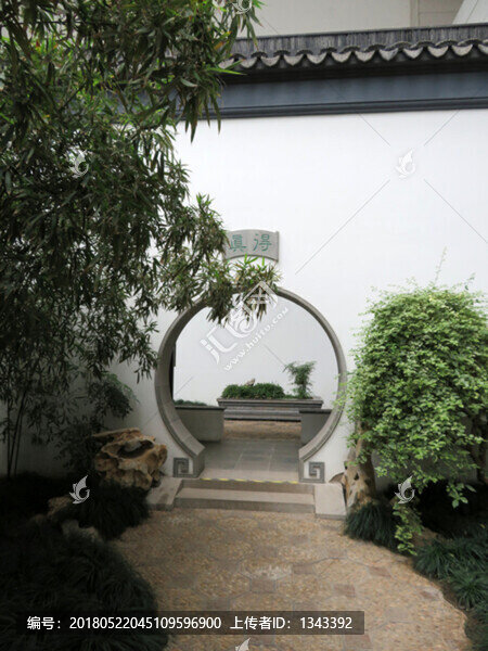 古典園林洞門,,回紋平底圓門
