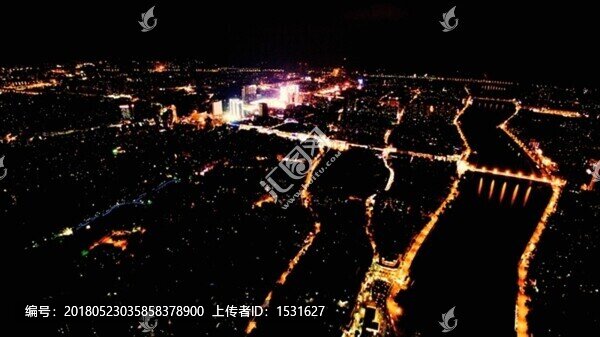 航拍景德鎮(zhèn)夜景