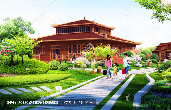 木屋,四角亭木屋,木屋效果圖