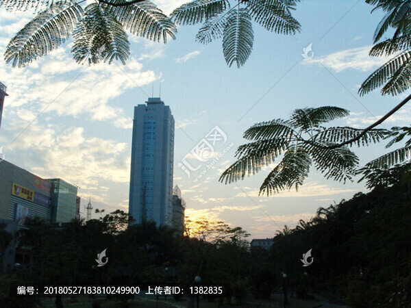 城市,晚霞