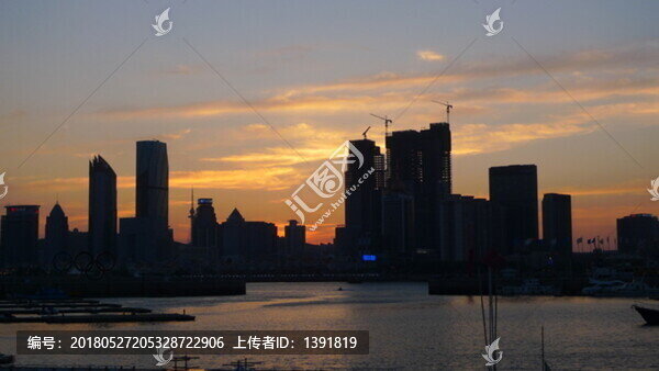 山東省,青島市,奧帆中心,落日