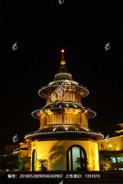 江蘇省,揚(yáng)州市,文昌閣夜景