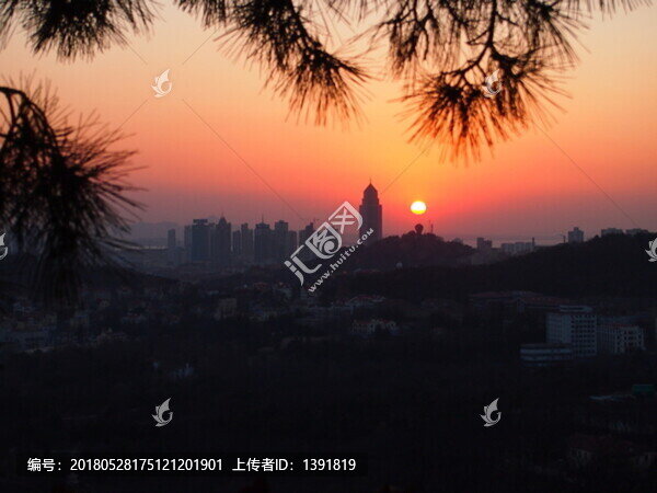 青島市,太平山,日落
