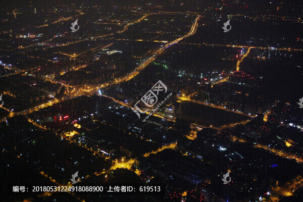 成都夜景,俯瞰