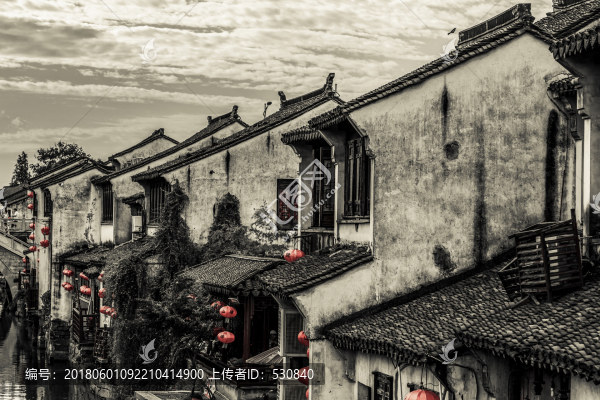古鎮(zhèn)黑白照片