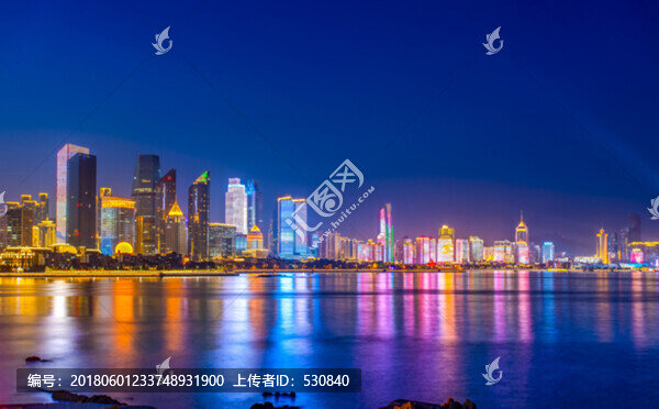 青島浮山灣夜景,大畫(huà)幅