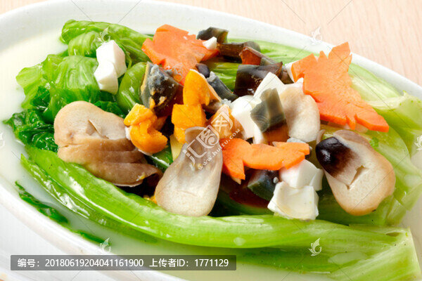 皮蛋,上湯,生菜