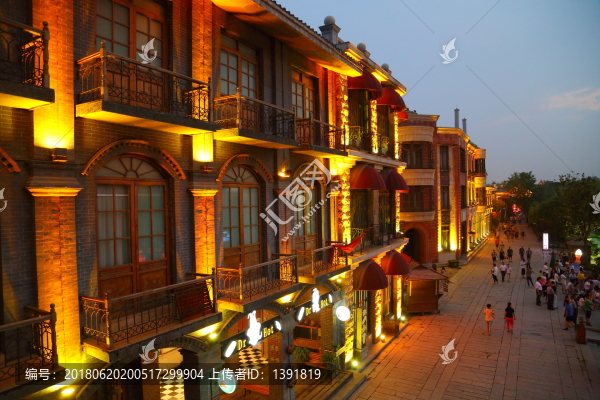 棗莊,臺(tái)兒莊古城,夜景,街道