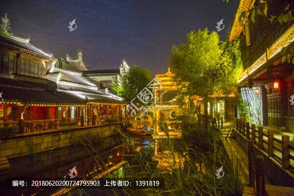 棗莊,臺(tái)兒莊古城,夜景