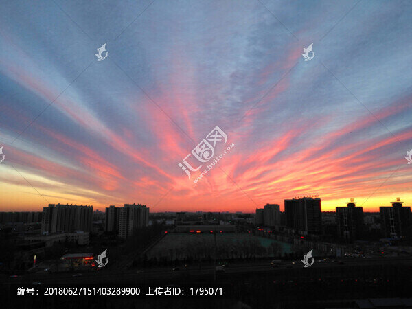 北京日出朝霞太陽風景高清大圖3