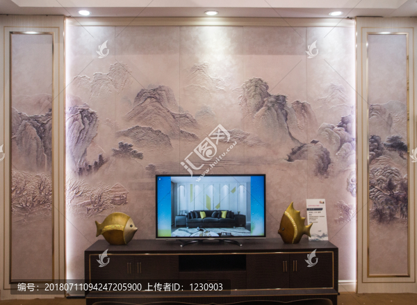 電視山水背景墻