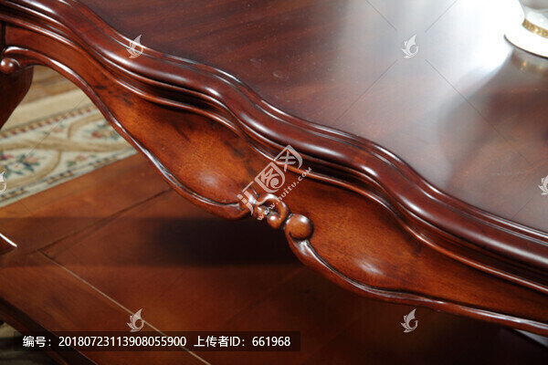 美式實(shí)木茶幾特寫(xiě)