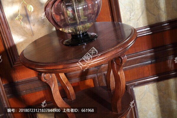 美式實木花架特寫