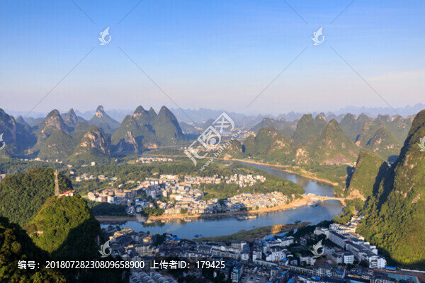 俯瞰陽朔縣城全景