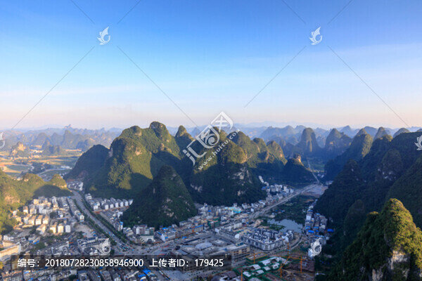 俯瞰陽朔縣城全景