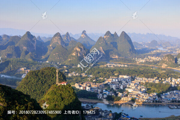 俯瞰陽朔縣城全景
