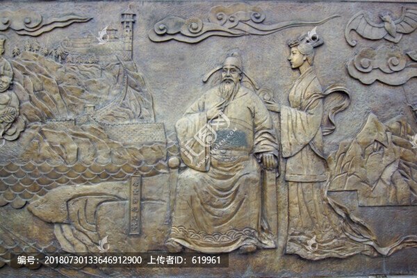 唐玄宗觀風箏浮雕