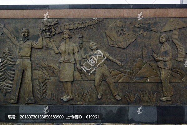 風(fēng)箏主題銅鑄浮雕