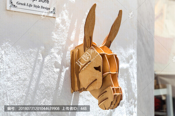 圣托里尼街巷墻面毛驢拼插積木