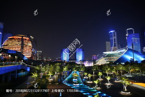 錢江新城夜景日月同輝