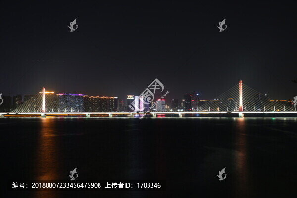 杭州復(fù)興大橋夜景
