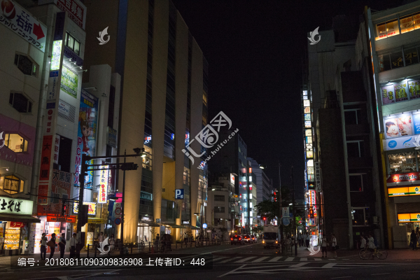 日本街景日本新宿夜景