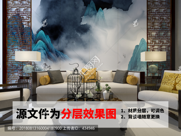 室內(nèi)墻紙壁畫效果圖設(shè)計