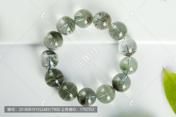 綠水晶手串綠幽靈珠串