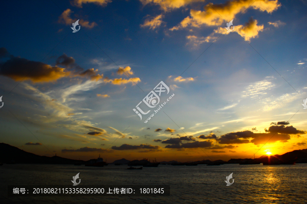 象山石浦漁港東海夕陽漁船