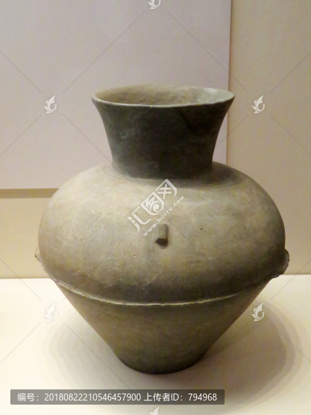 灰陶背壺