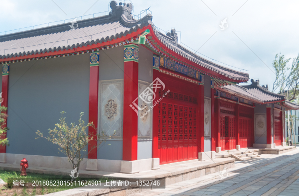 中式紅色古建筑