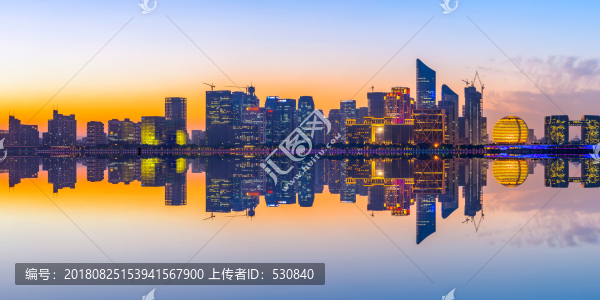 杭州錢江新城夜景全景圖