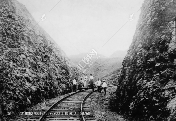 中東鐵路鋪設(shè)鐵路軌道老照片