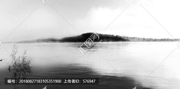 云霧山水無框畫