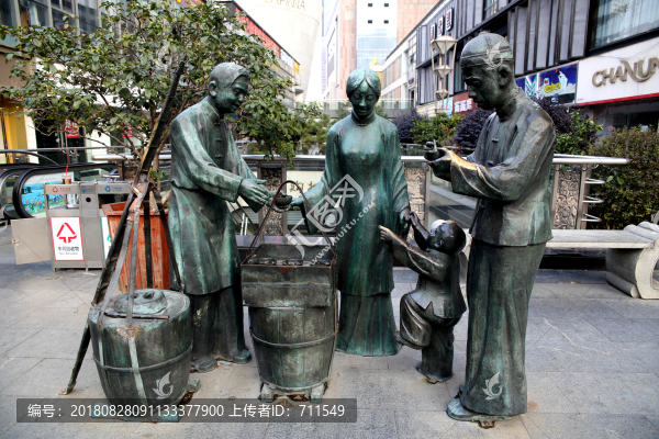 無錫街頭賣小吃場景雕塑
