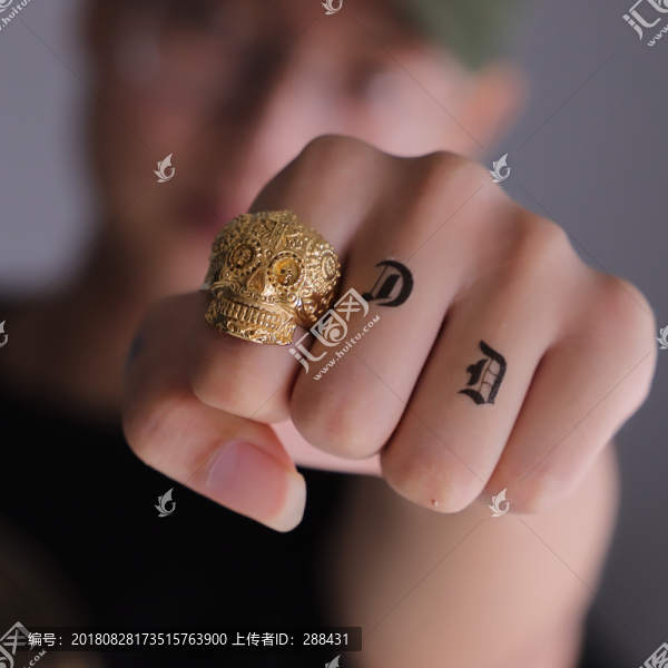 朋克骷髏頭戒指