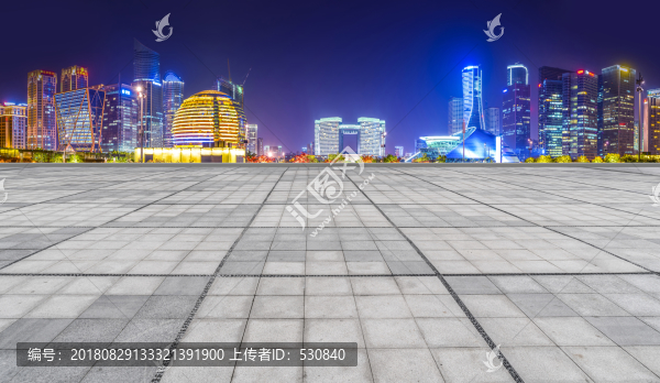 廣場地磚和杭州錢江新城現(xiàn)代建筑