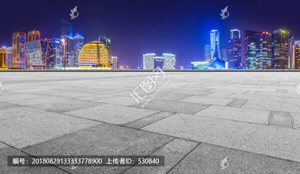 廣場(chǎng)地磚和杭州錢江新城現(xiàn)代建筑