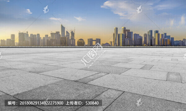廣場地磚和杭州錢江新城現(xiàn)代建筑