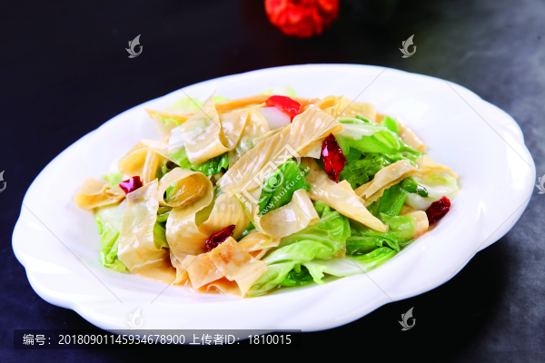 小白菜炒油豆皮