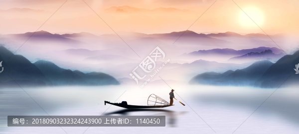 新中式意境山水风景装饰画挂画