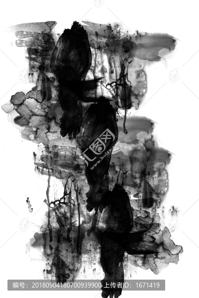 中國風(fēng)水墨現(xiàn)代抽象裝飾畫