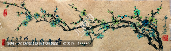 國(guó)畫綠梅