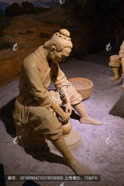 古代陶瓷作坊生產(chǎn)場(chǎng)景