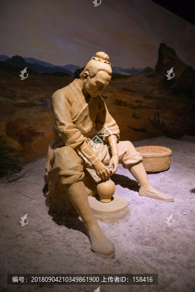 古代陶瓷作坊生產(chǎn)場(chǎng)景