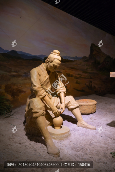 古代陶瓷作坊生產(chǎn)場(chǎng)景