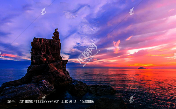 海上落日